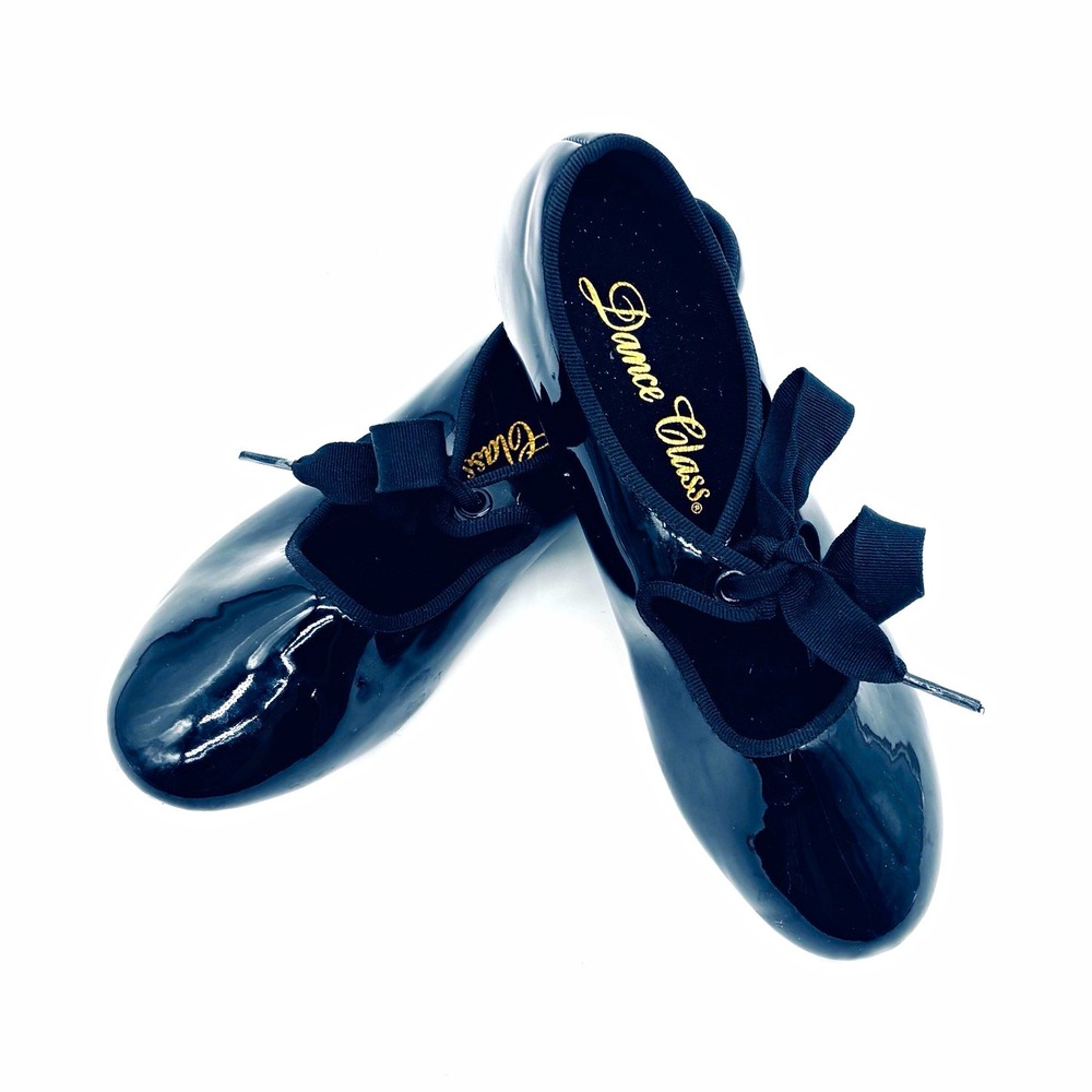 Dance Class T100W Patent Flexible Tap Shoe Black Toddler Little Kid Size 4 T101